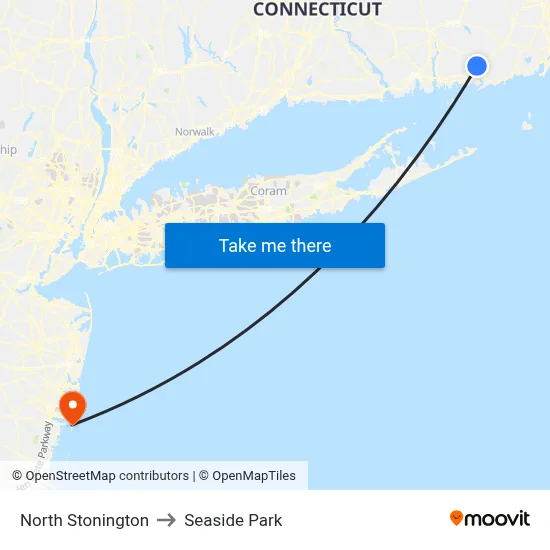 North Stonington to Seaside Park map