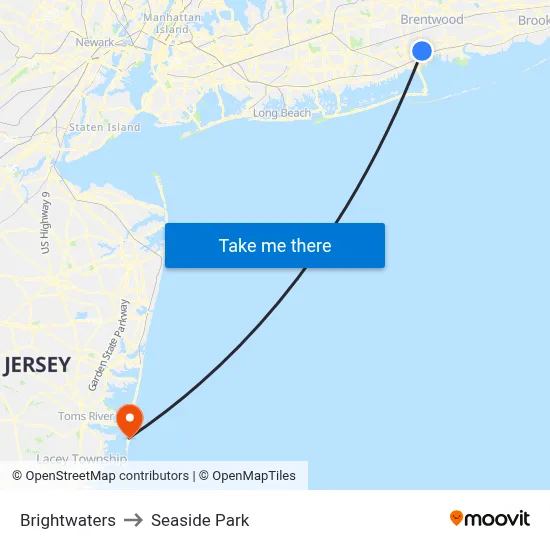 Brightwaters to Seaside Park map