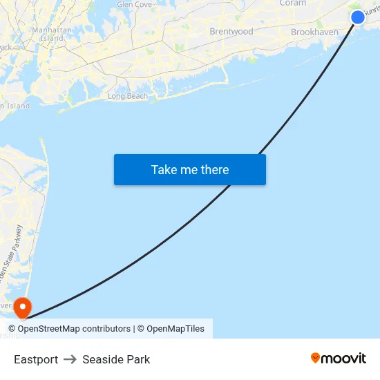 Eastport to Seaside Park map