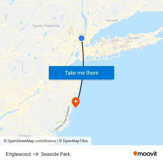Englewood to Seaside Park map