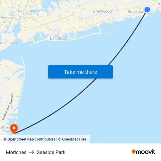 Moriches to Seaside Park map