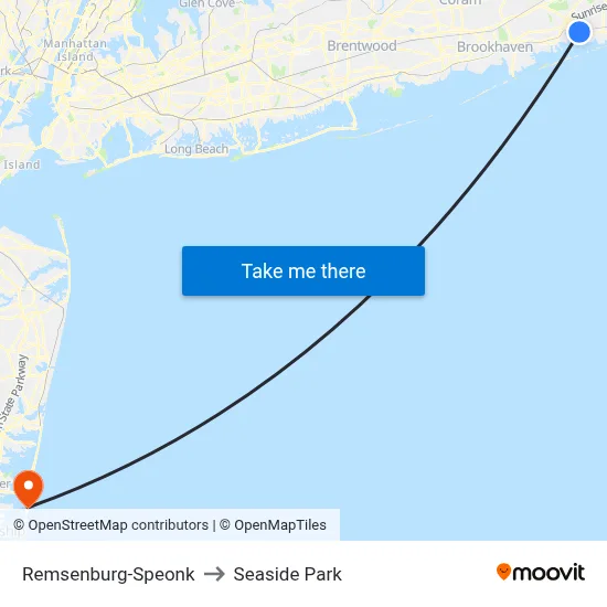 Remsenburg-Speonk to Seaside Park map