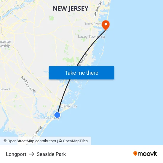 Longport to Seaside Park map