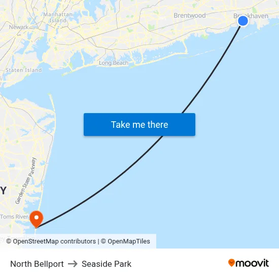 North Bellport to Seaside Park map