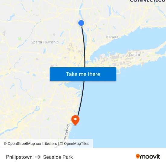 Philipstown to Seaside Park map