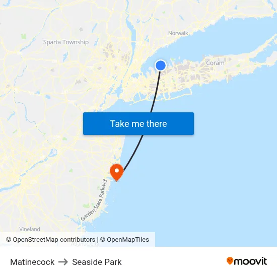 Matinecock to Seaside Park map