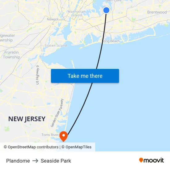 Plandome to Seaside Park map