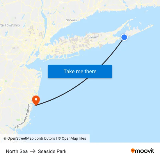 North Sea to Seaside Park map
