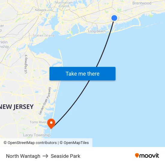 North Wantagh to Seaside Park map
