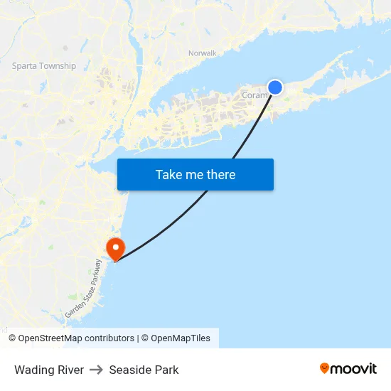Wading River to Seaside Park map