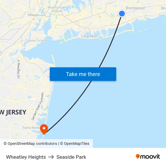Wheatley Heights to Seaside Park map