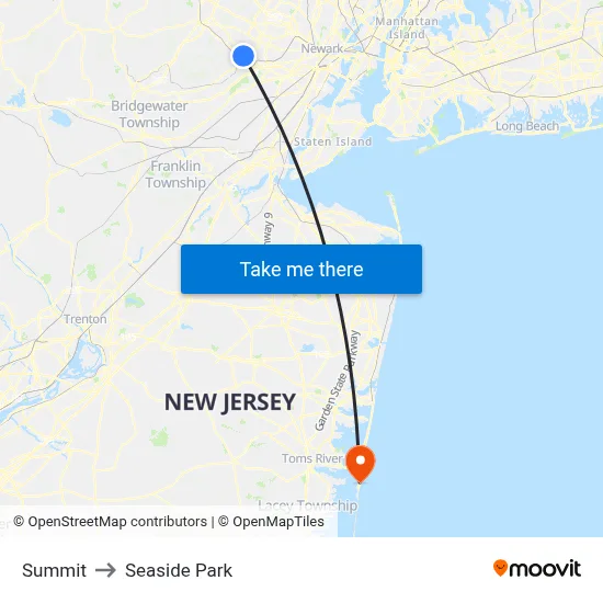 Summit to Seaside Park map