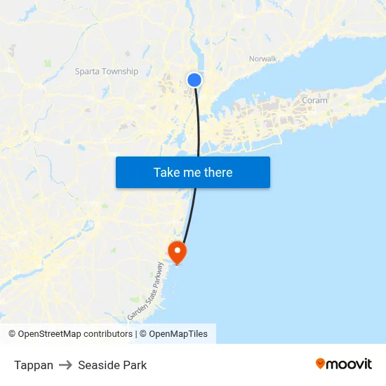 Tappan to Seaside Park map
