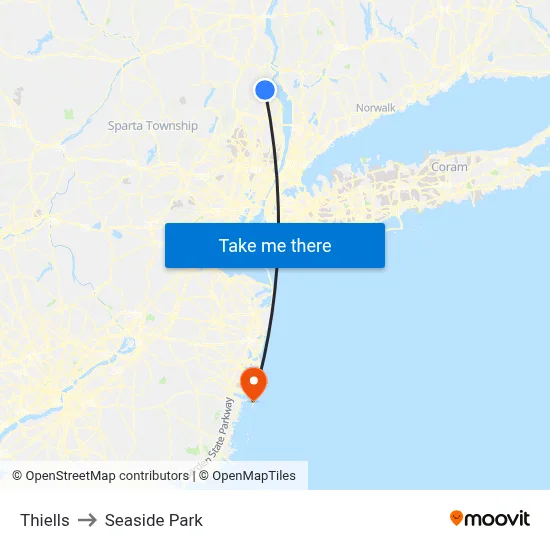 Thiells to Seaside Park map