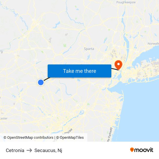 Cetronia to Secaucus, Nj map