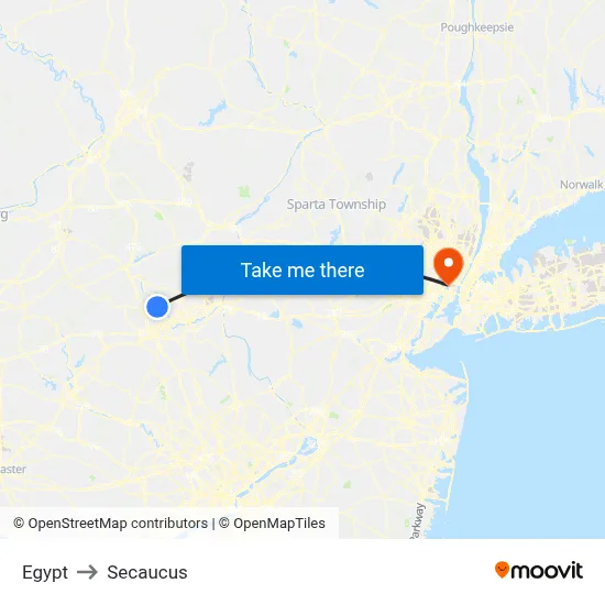 Egypt to Secaucus map