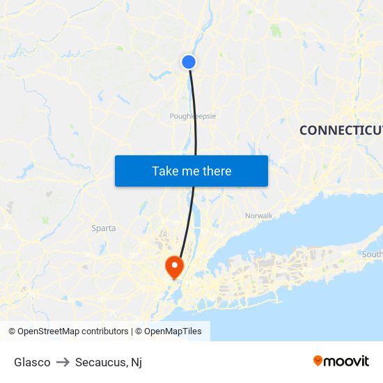 Glasco to Secaucus, Nj map