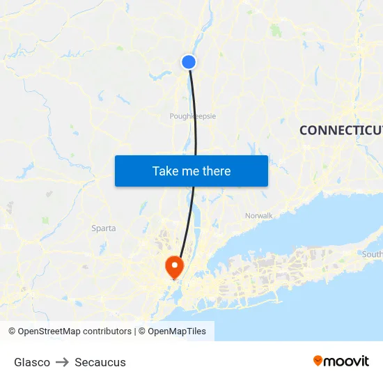 Glasco to Secaucus map