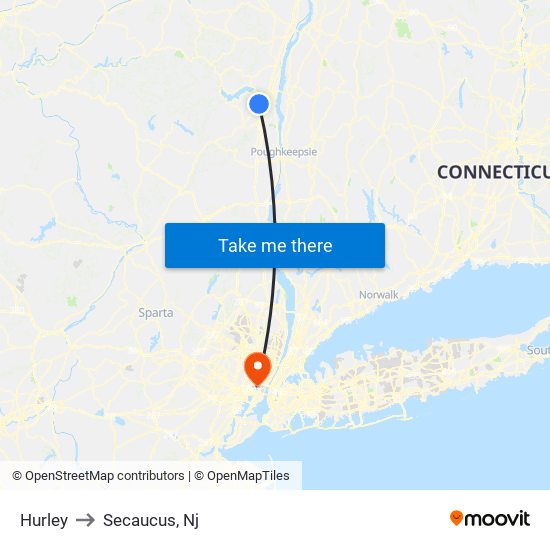 Hurley to Secaucus, Nj map