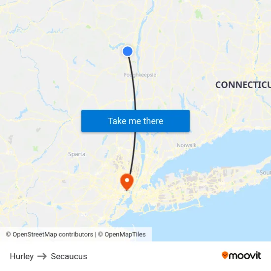 Hurley to Secaucus map