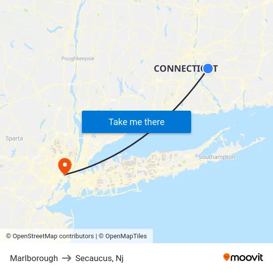 Marlborough to Secaucus, Nj map