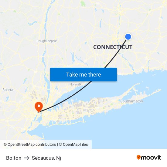 Bolton to Secaucus, Nj map