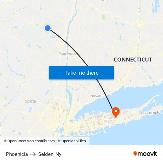 Phoenicia to Selden, Ny map