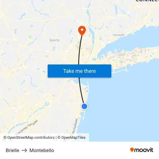 Brielle to Montebello map