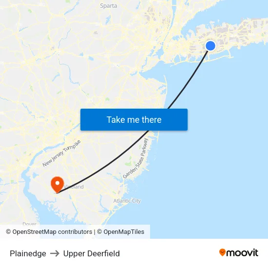 Plainedge to Upper Deerfield map