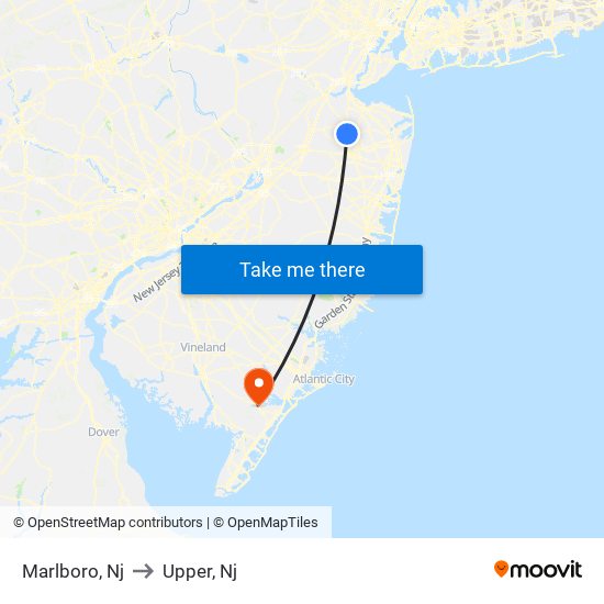 Marlboro, Nj to Upper, Nj map