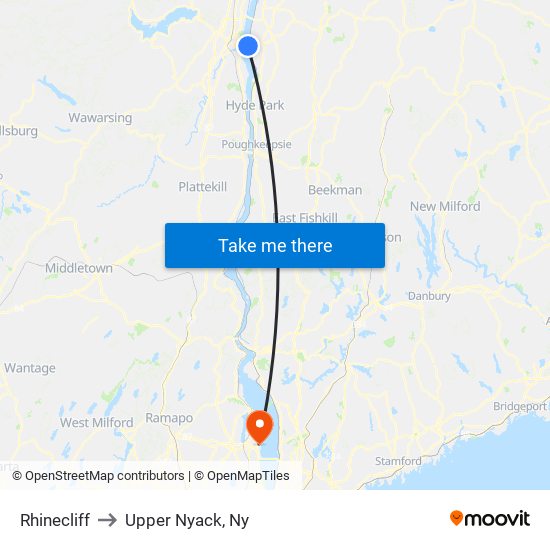 Rhinecliff to Upper Nyack, Ny map