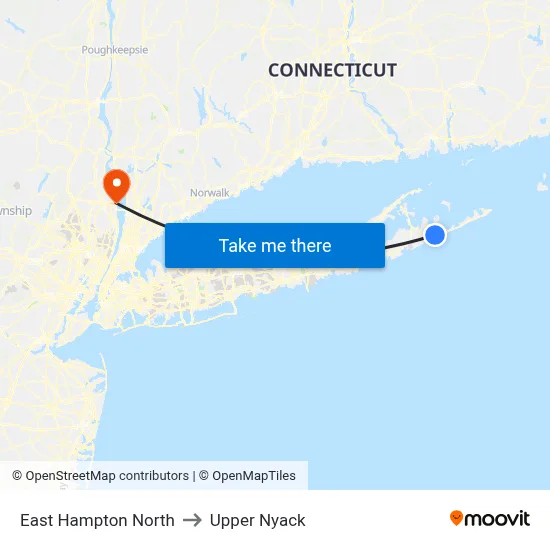 East Hampton North to Upper Nyack map