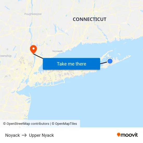 Noyack to Upper Nyack map
