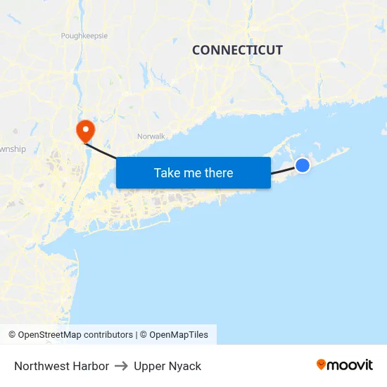 Northwest Harbor to Upper Nyack map