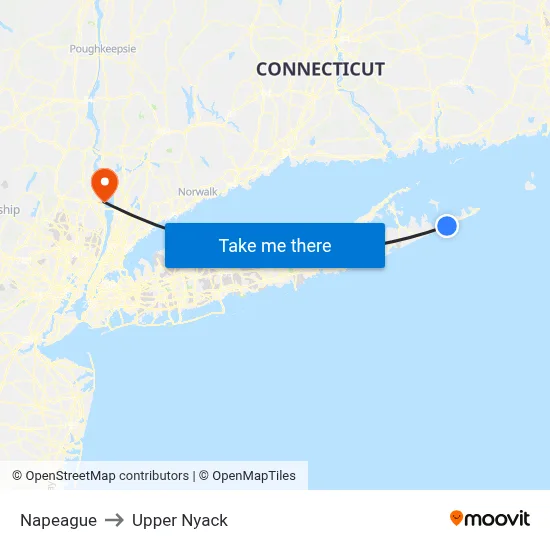 Napeague to Upper Nyack map