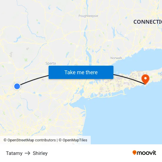 Tatamy to Shirley map