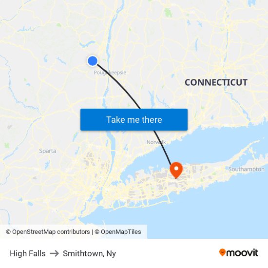 High Falls to Smithtown, Ny map