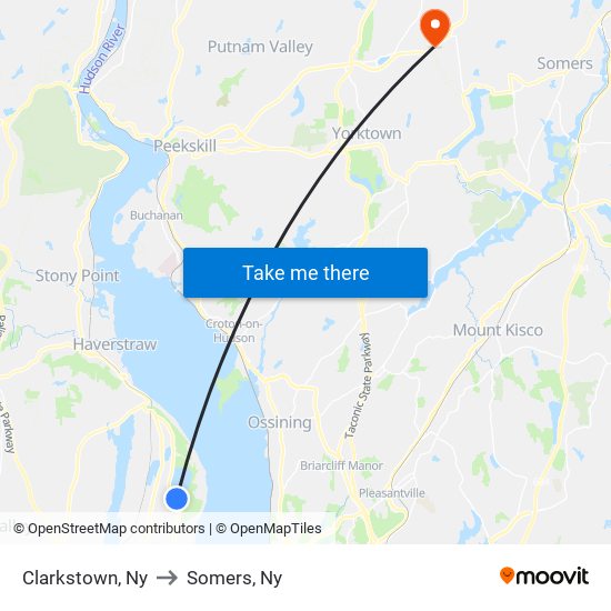 Clarkstown, Ny to Somers, Ny map