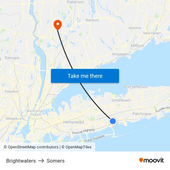 Brightwaters to Somers map