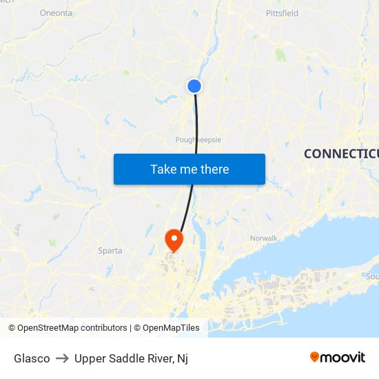 Glasco to Upper Saddle River, Nj map