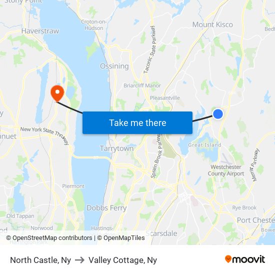 North Castle, Ny to Valley Cottage, Ny map
