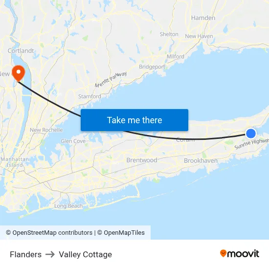 Flanders to Valley Cottage map