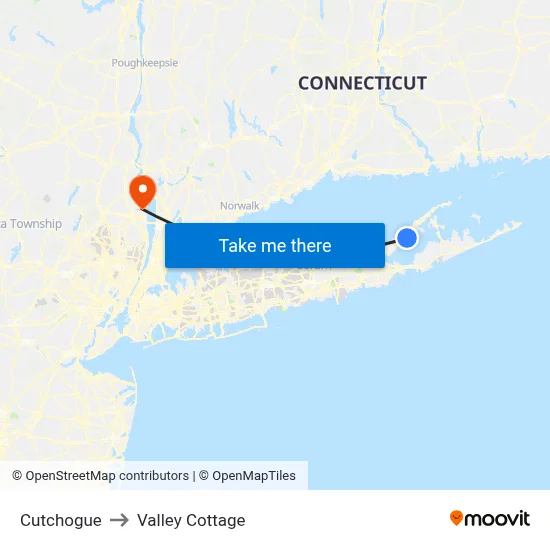 Cutchogue to Valley Cottage map