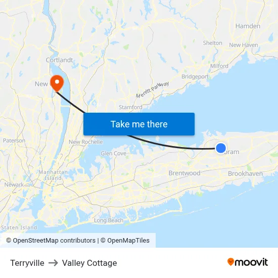 Terryville to Valley Cottage map