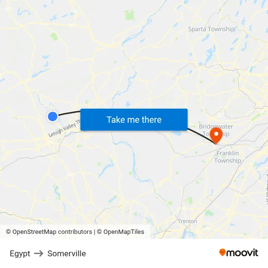 Egypt to Somerville map
