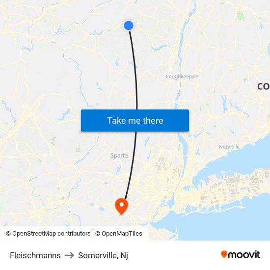 Fleischmanns to Somerville, Nj map