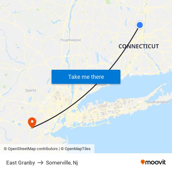 East Granby to Somerville, Nj map