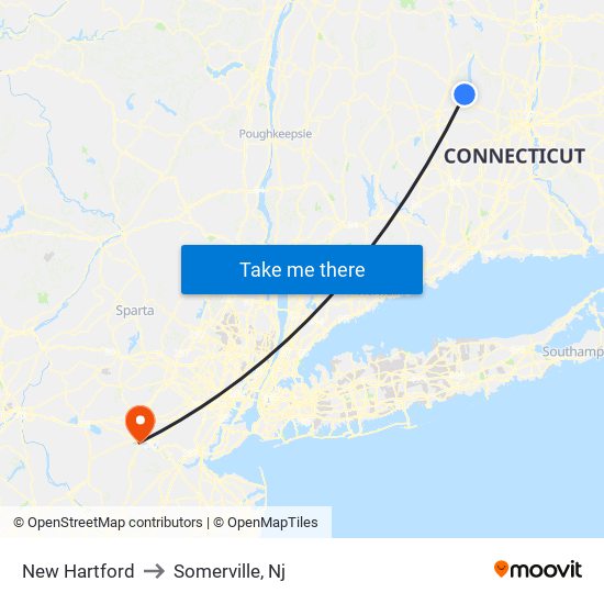 New Hartford to Somerville, Nj map