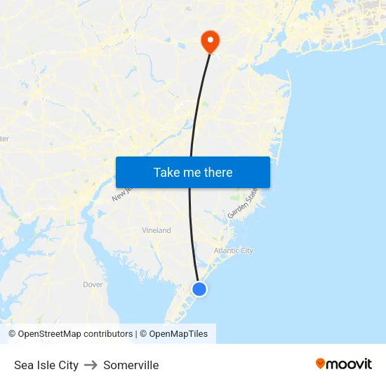 Sea Isle City to Somerville map