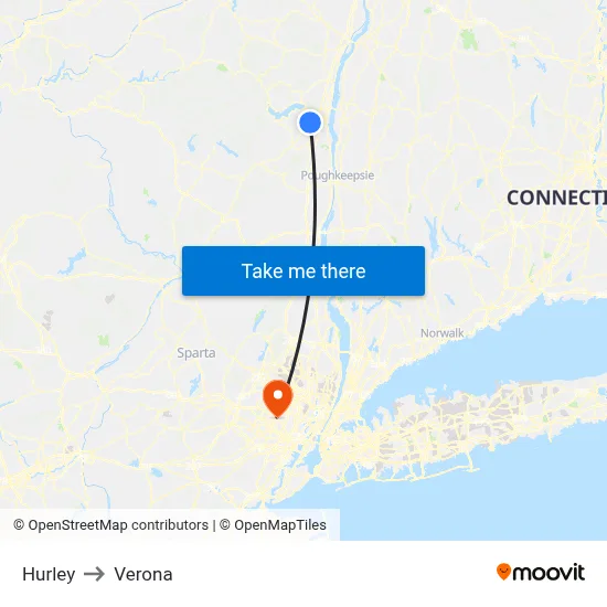 Hurley to Verona map